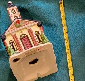 Vintage set of 2 Holiday barn church stable  house Christmas village